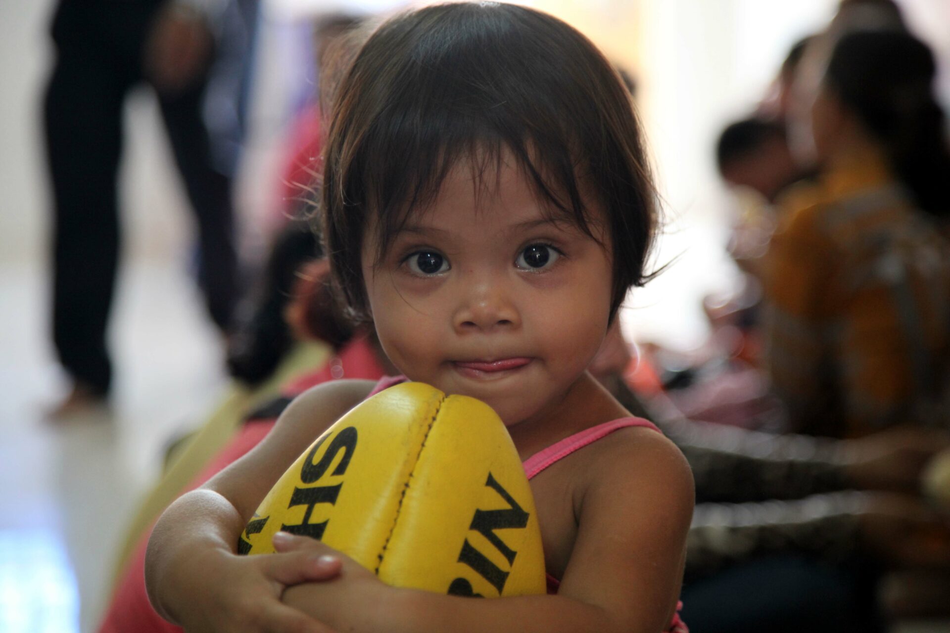 Cambodian girl with her Christmas gift